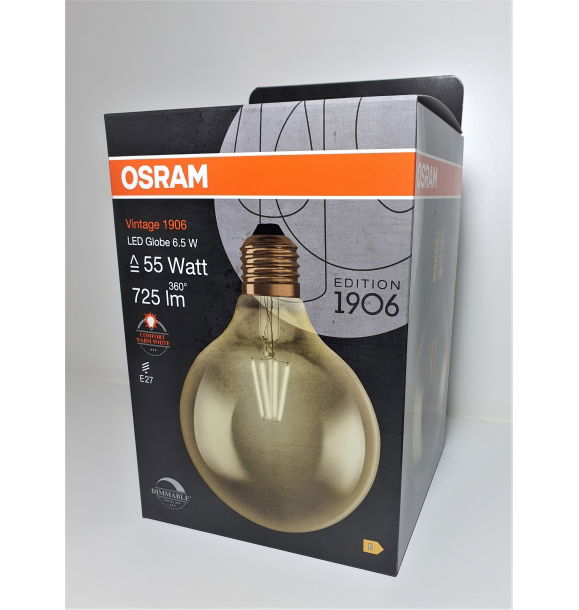 Osram Led Vintage Globe Желтый свет с регулируемой яркостью 6,5 Вт E27 Лампа с патроном 725 люмен | Sumka