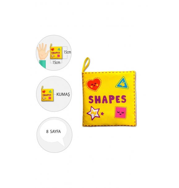 Tox English Shapes Cloth Quiet Book E131 — тканевая книга, развивающая игрушка, мягкая и шуршащая | Sumka