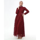 Ahunisa Henna Вечернее платье Бордовый 5646 | Sumka