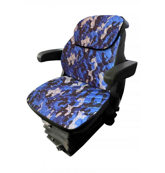 Большой тип - чехлы на сиденья кабины трактора - 3 шт. - Imperteks Blue Camouflage - BK3-103 | Sumka