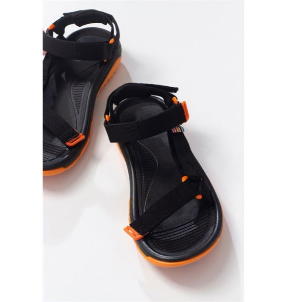 Женские спортивные сандалии Sandamia Black Orange | Sumka