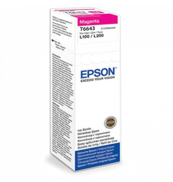 Epson T6643 Пурпурный картридж L100/L200/L300 (C13T66434A) | Sumka