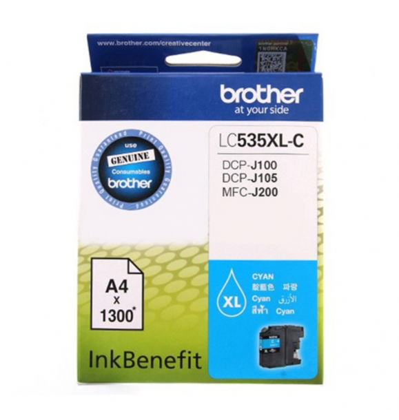 Картридж Brother LC535XLC, синий, 1300 страниц (DCP-J100, DCP-J105, MFC-J200) | Sumka