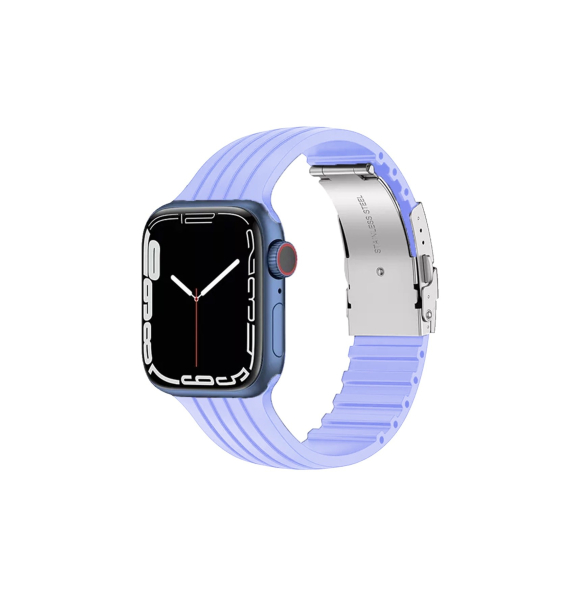 Совместимость с Apple Watch Pazariz2/3/4/5/6/7/8/se 42 мм, 44 мм, 45 мм, полосатый гелевый силиконовый ремешок с металлическим зажимом | Sumka