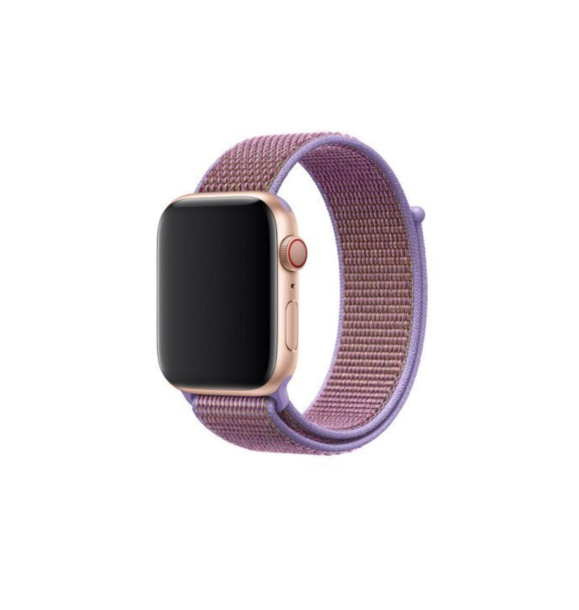 Совместимые Apple Watch Pazariz 2, 3, 4, 5, 6, 42–44 мм, сиреневый цвет, спортивный регулируемый ремешок на липучке | Sumka