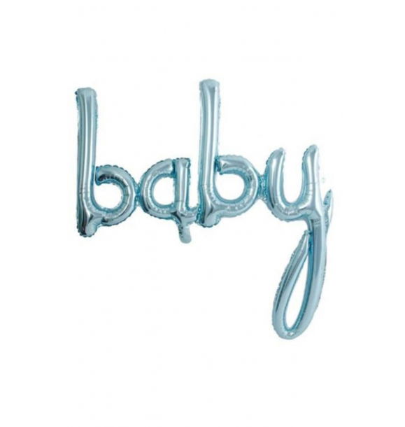 Фольгированный воздушный шар Baby Italic Baby Blue | Sumka