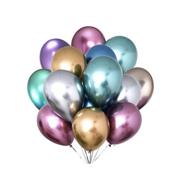 Chrome Balloon Розовый 6 металлических шаров | Sumka