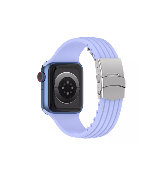 Совместимость с Apple Watch Pazariz2/3/4/5/6/7/8/se 42 мм, 44 мм, 45 мм, полосатый гелевый силиконовый ремешок с металлическим зажимом | Sumka