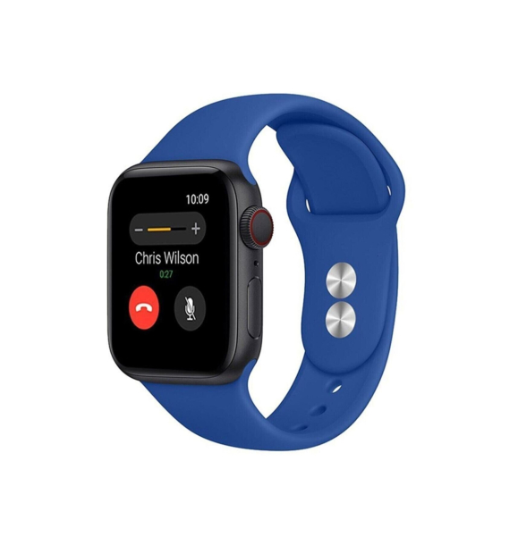 Совместимые с Apple Watch Pazariz 2, 3, 4, 5, 6, 7 Se, совместимые с силиконовым ремешком 38 мм, 40 мм, 41 мм — синий | Sumka