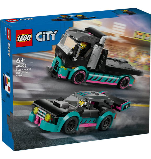 60406 Гоночный автомобиль и грузовик-автовоз LEGO® City | Sumka