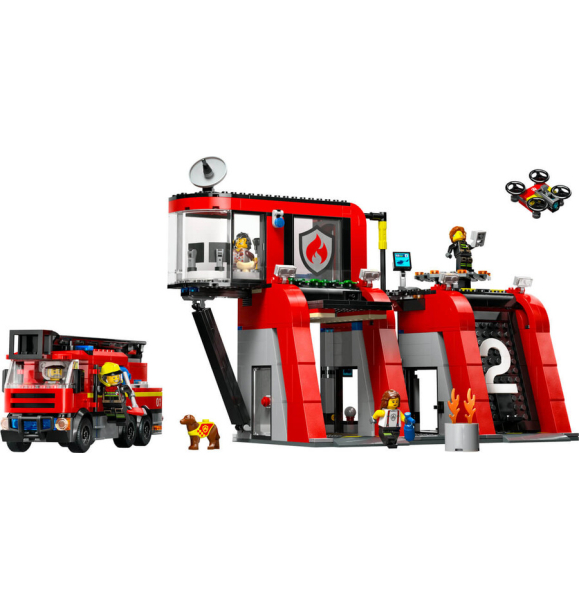 60414 Пожарная часть LEGO® City с пожарной машиной | Sumka