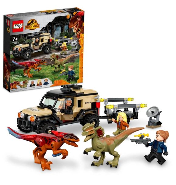 76951 LEGO Jurassic World™ Транспортировка пирораптора и дилофозавра | Sumka