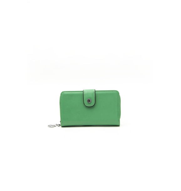 Серебряный женский кошелек Polo Green NV882 с визитницей | Sumka