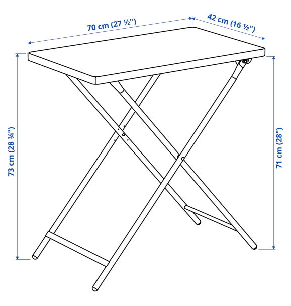 ТОРПАРО - стол складной, белый, 70x42x73 см | Sumka