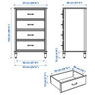 ТИССЕДАЛЬ - Комод с 4 ящиками, белый, 67x102 см | Sumka