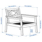 БОНДХОЛЬМЕН - Садовое кресло односпальное, бело-бежевый, без подушки | Sumka