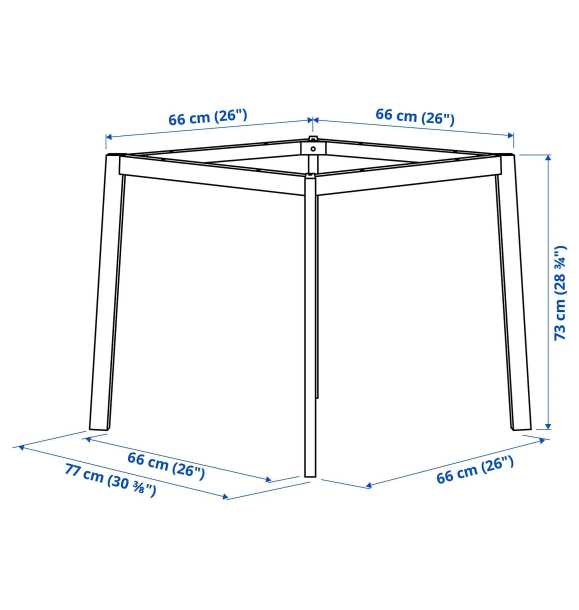 МИТТЗОН - Каркас стола для совещаний, белый, 76x76x73 см | Sumka