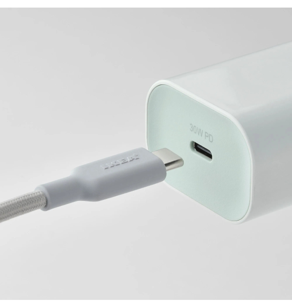 SJÖSS - зарядное устройство с портом USB-C, белое, один порт | Sumka