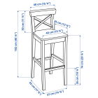 ИНГОЛЬФ - барный стул, белый, 74 см | Sumka