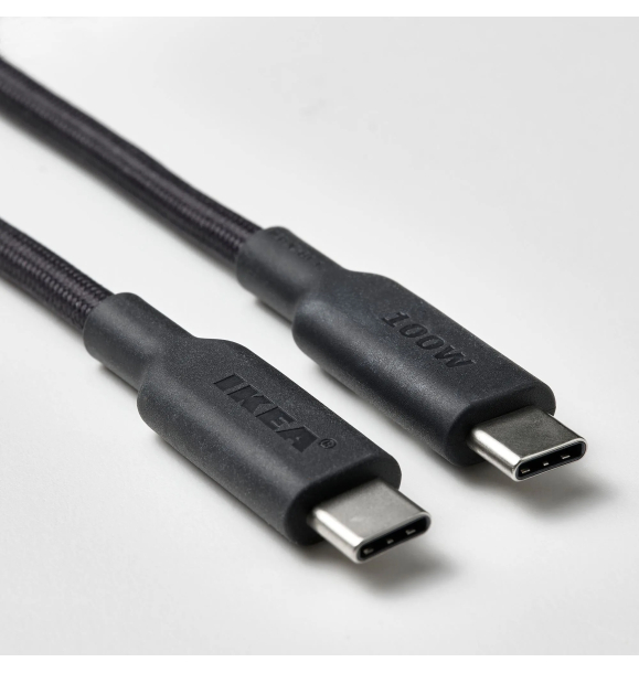 РУНДХУЛЬТ - кабель usb-c-usb-c, темно-серый, 1,5 м | Sumka