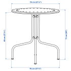 ЛЭККО - балконный стол, серый, 70 см | Sumka