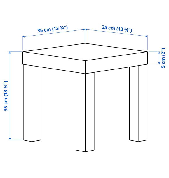 ЛАКК - столик приставной, белый, 35x35 см | Sumka