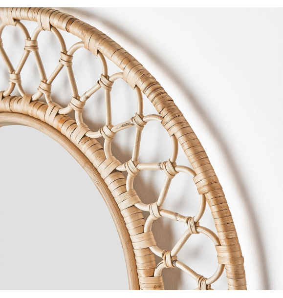 ГРИНСБОЛ - настенное зеркало, ротанг, 55 см | Sumka