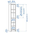 БИЛЛИ - книжный шкаф, под орех коричневый, 40x28x202 см | Sumka