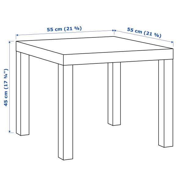 ЛАКК - столик приставной, белый, 55x55 см | Sumka