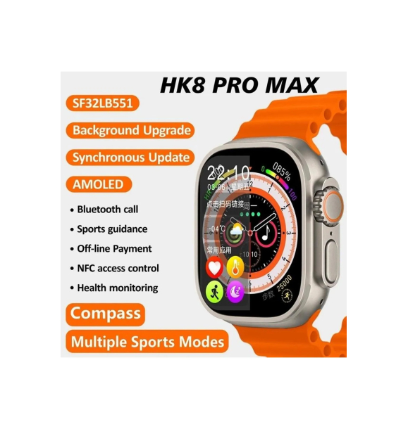 hk8 Pro Max Amoled-экран 2,12-дюймовые умные часы Bluetooth Siri NFC Android Ios совместимые настоящие часы | Sumka