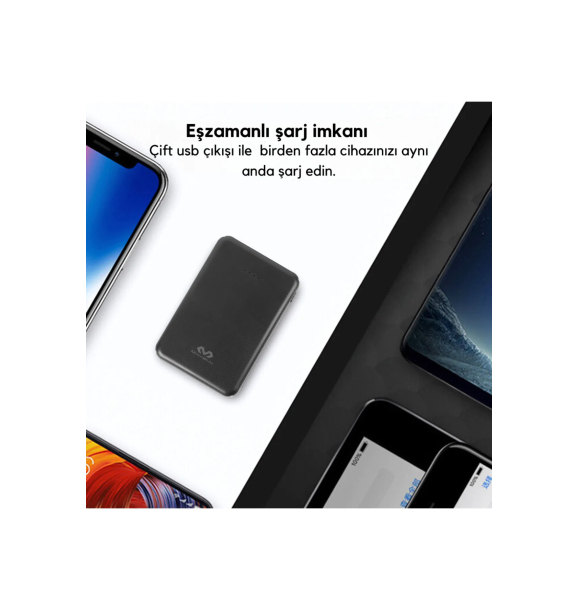 Портативный блок питания Powerbank емкостью 5000 мАч с двойным выходом USB Type-C и входом Micro-USB | Sumka