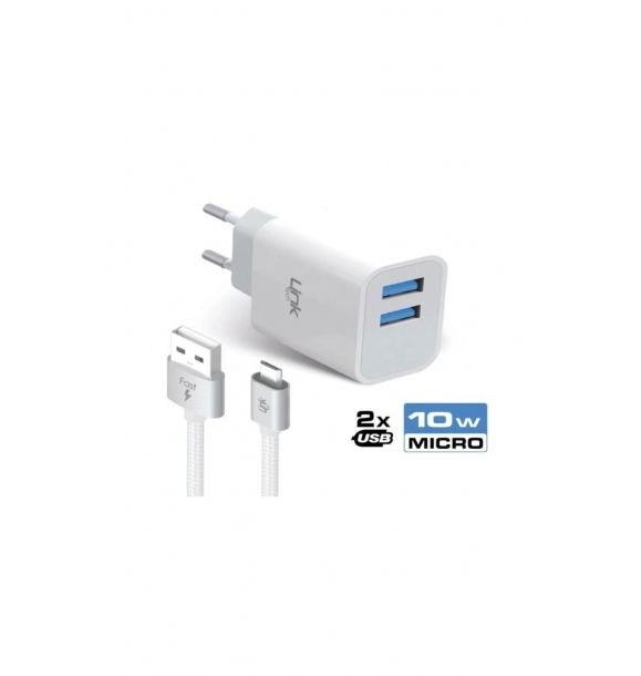 Linktech C203 Безопасное зарядное устройство Micro USB 10W Dual Hızlı Şarj Aleti | Sumka