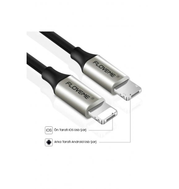 Floveme 2в1 Кабель совместим с Lightning и Micro USB, 2.4A, 100 см, зарядный кабель для мобильного телефона. | Sumka