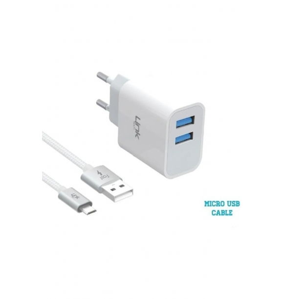 Linktech C203 Безопасное зарядное устройство Micro USB 10W Dual Hızlı Şarj Aleti | Sumka