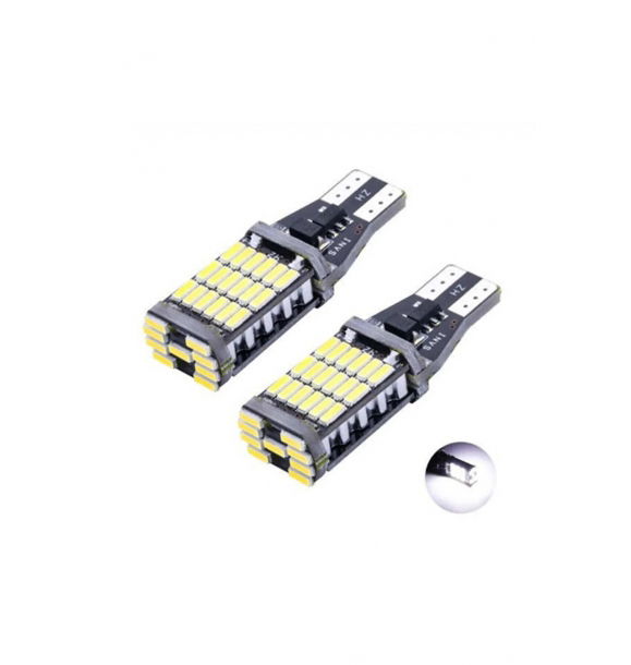 T15 W16W Canbus 45 Smd светодиодная лампа белого цвета для заднего хода и парковки, 2 штуки. | Sumka