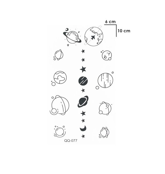 Минимальная планета Тату временная татуировка Минималистический аксессуар для татуировки Шикарный модный аксессуар | Sumka