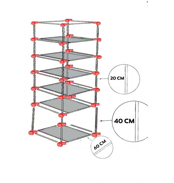 Многофункциональный широко используемый 6-этажный тканевый стеллаж для обуви. | Sumka
