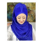 Цельный собранный готовый тюрбан Saks Blue Shawl - Saks blue - BOUTIQUE WAREHOUSE | Sumka