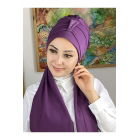 Hürrem Stoned Single Unit Scarf Светло-фиолетовый чепчик | Sumka