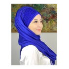 Цельный собранный готовый тюрбан Saks Blue Shawl - Saks blue - BOUTIQUE WAREHOUSE | Sumka