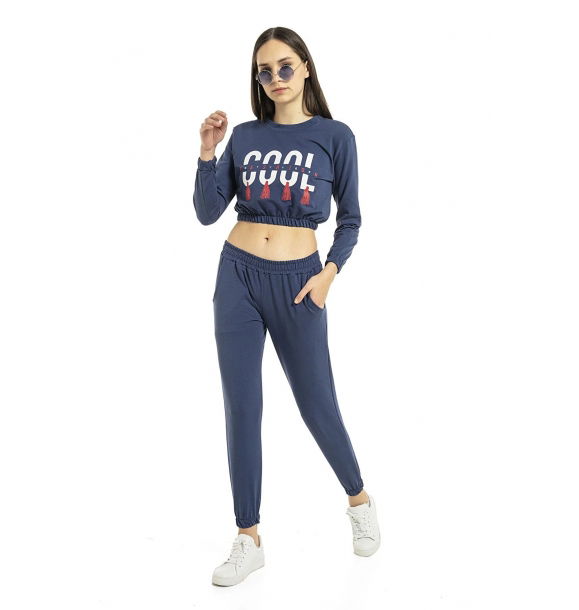 Женский костюм Cool с принтом Cool Summer из 2-х нитей Indigo Crop. | Sumka