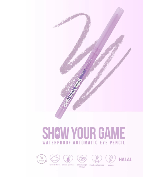 Водостойкий гелевый карандаш для глаз Show Your Game — Gel Eye Pencil 404 | Sumka