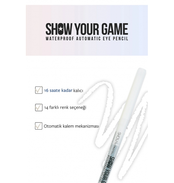 Водостойкий гелевый карандаш для глаз Show Your Game — Gel Eye Pencil 405 | Sumka