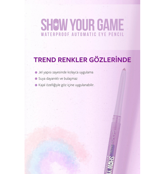 Водостойкий гелевый карандаш для глаз Show Your Game — Gel Eye Pencil 404 | Sumka