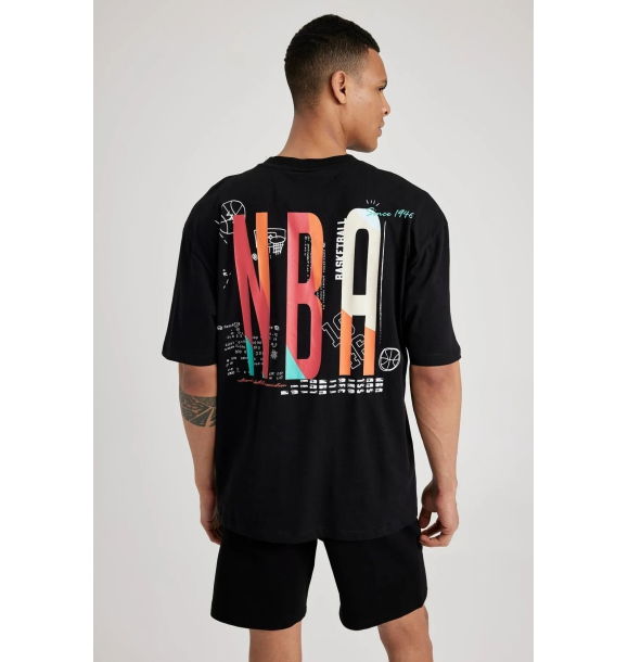 Футболка NBA Oversize из 100% хлопка с круглым вырезом и короткими рукавами A1890ax23sm | Sumka