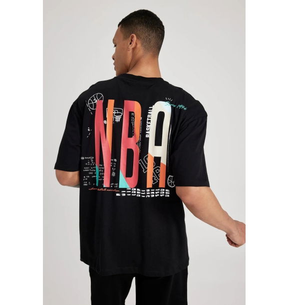 Футболка NBA Oversize из 100% хлопка с круглым вырезом и короткими рукавами A1890ax23sm | Sumka