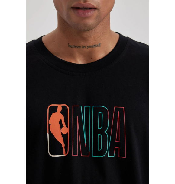 DeFactoFit Футболка Oversize с круглым вырезом и надписью NBA | Sumka