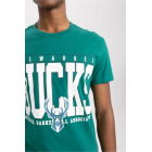 Футболка Nba Milwaukee Bucks Regular Fit с круглым вырезом и короткими рукавами из 100% хлопка A3803ax23sm | Sumka