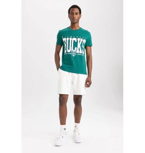 Футболка Nba Milwaukee Bucks Regular Fit с круглым вырезом и короткими рукавами из 100% хлопка A3803ax23sm | Sumka