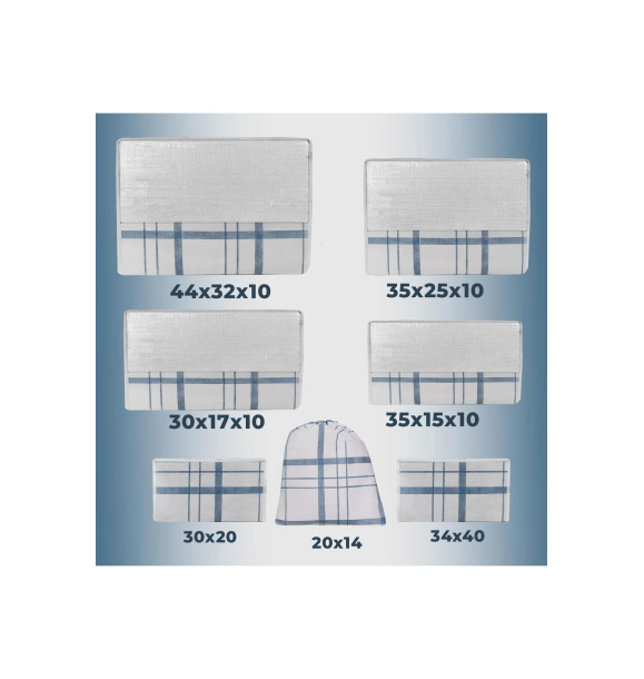 Белый органайзер для чемодана с клетчатым узором для домашнего текстиля — набор из 7 шт. | Sumka